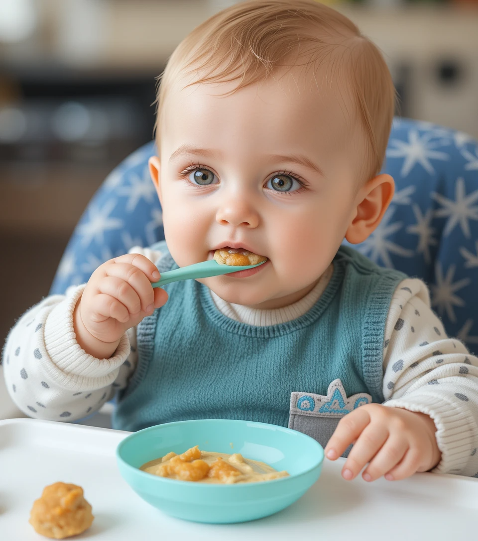 Baby training spoon and fork set for self-feeding