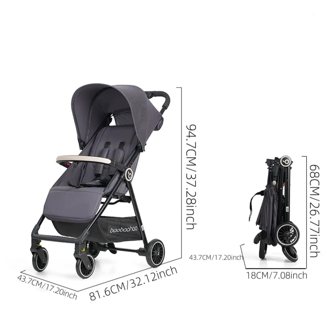 Premium 2025 Lightweight Compact Baby Stroller Pram Easy Fold Travel Carry