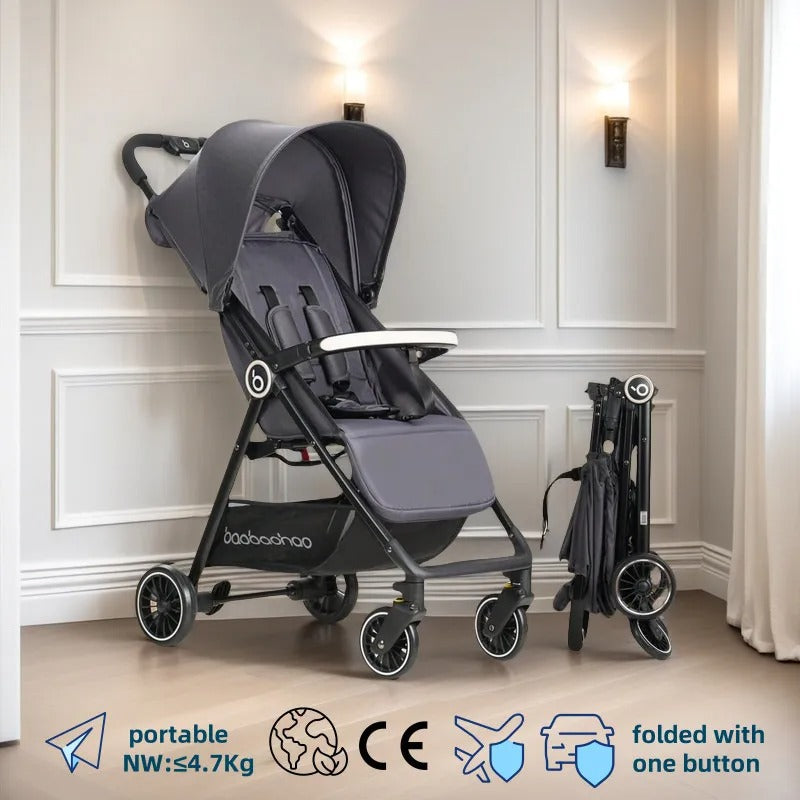 Premium 2025 Lightweight Compact Baby Stroller Pram Easy Fold Travel Carry