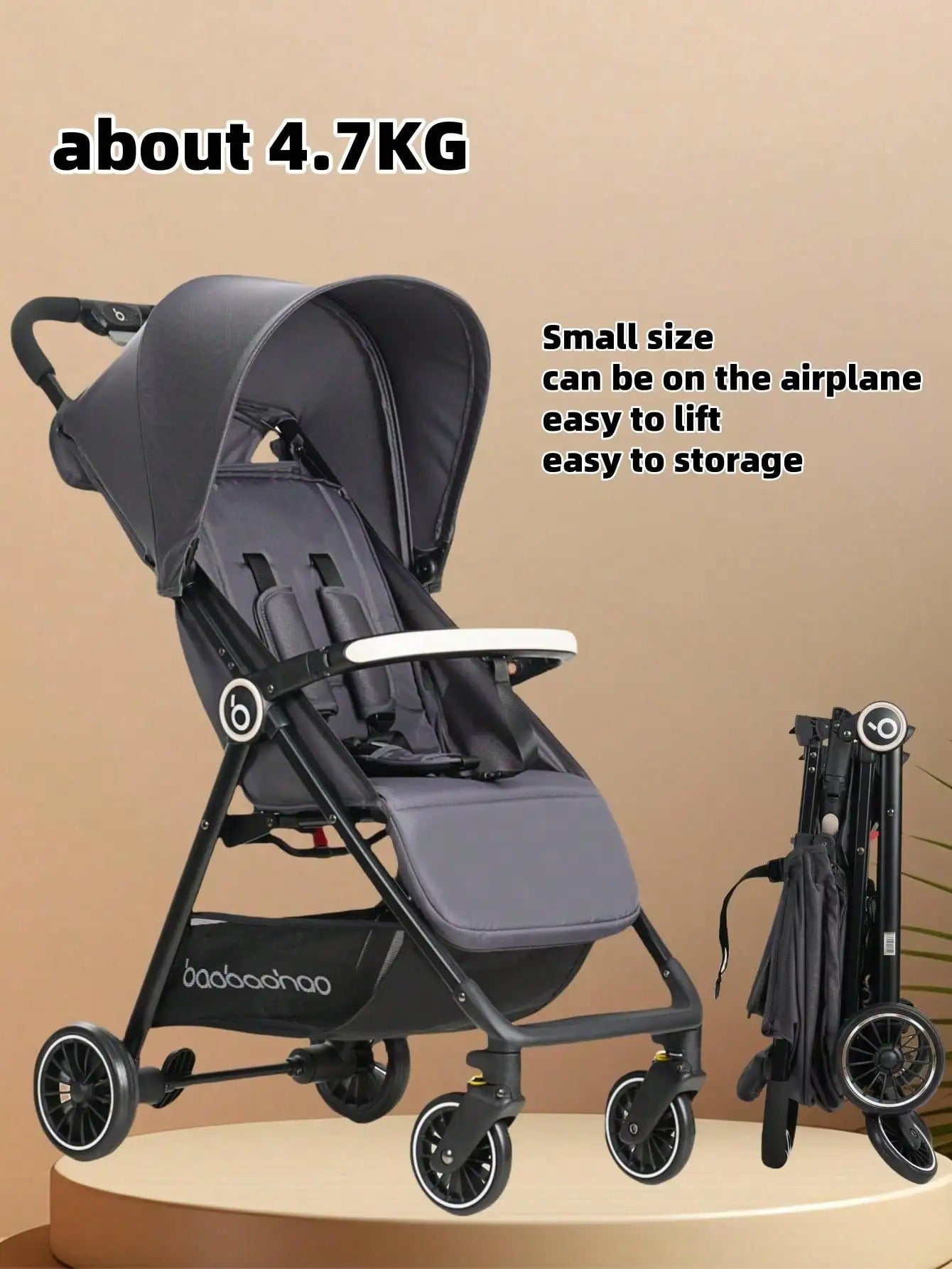 Premium 2025 Lightweight Compact Baby Stroller Pram Easy Fold Travel Carry