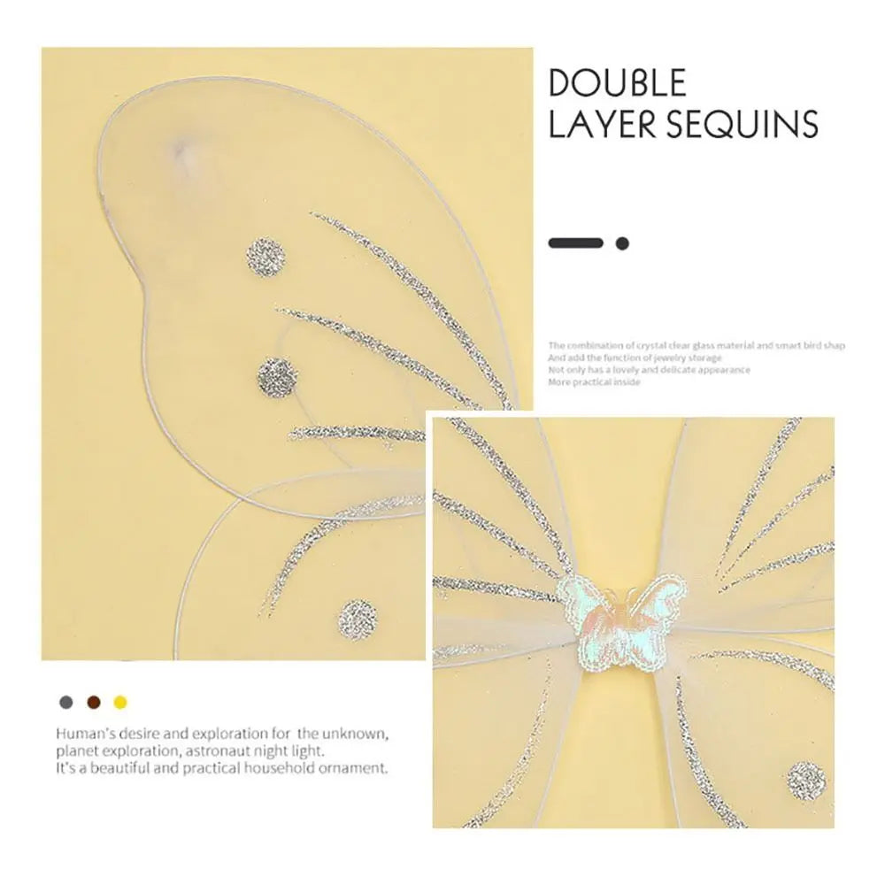 Kids Butterfly Fairy Costume Set – 3-Piece Wings, Headband & Wand for Girls