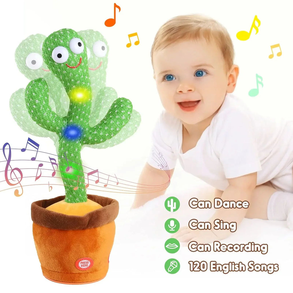 Talking Dancing Cactus Toy – Mimic Plush, 120 Songs, USB Rechargeable, Gift for Kids