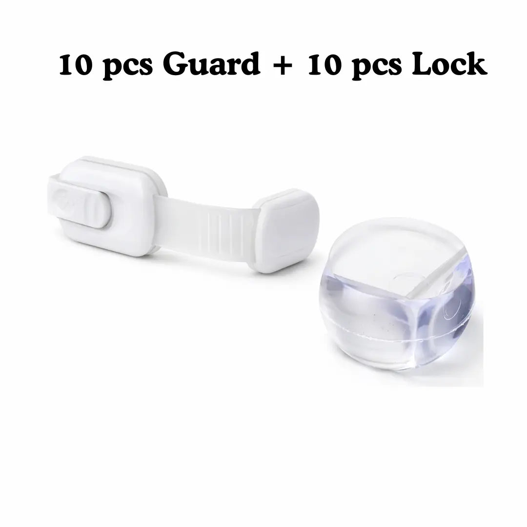 Bubby & Maa Baby Safety Combo Table Corner Protector & Baby Safety Lock Straps