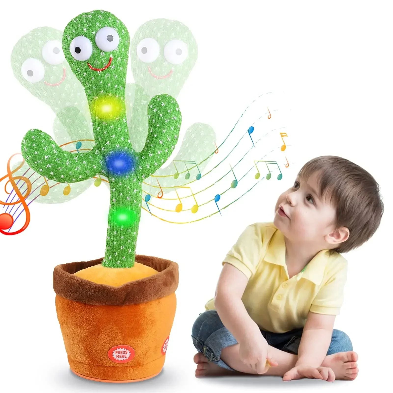 Talking Dancing Cactus Toy – Mimic Plush, 120 Songs, USB Rechargeable, Gift for Kids