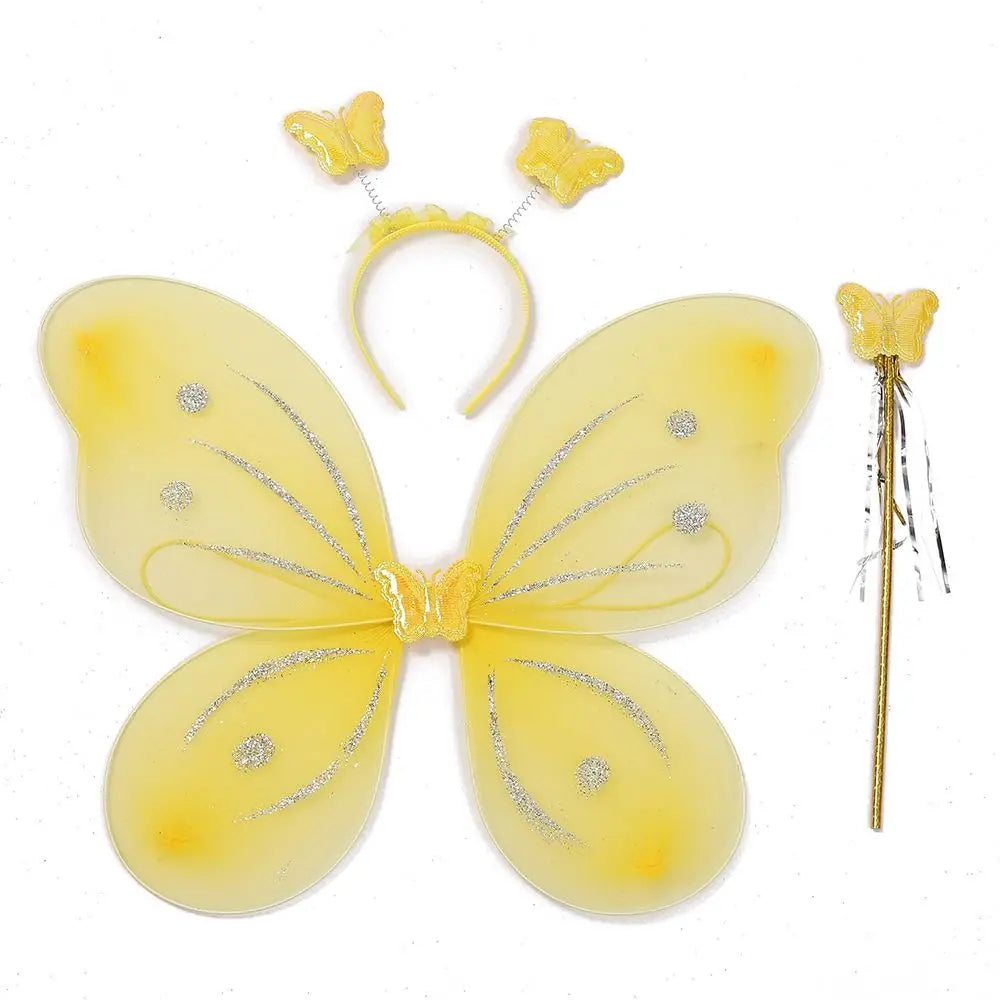 Kids Butterfly Fairy Costume Set – 3-Piece Wings, Headband & Wand for Girls