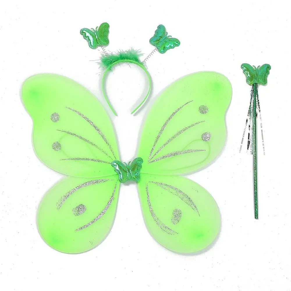 Kids Butterfly Fairy Costume Set – 3-Piece Wings, Headband & Wand for Girls