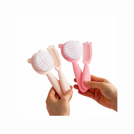 Bubby & Maa Soft Baby Hairbrush Set - 2pc Newborn Hair Care Kit
