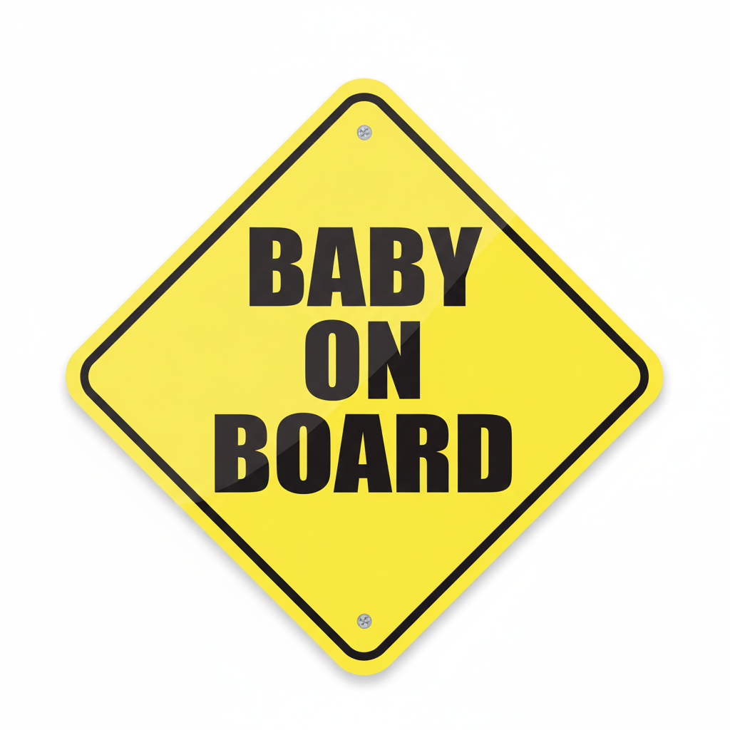 4Pcs Reflective Baby on Board Stickers for Cars, Caution Car Window Bumper Safe