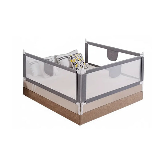 Bubby & Maa Baby Safety Bed Fence – Adjustable 110-Level, Gray