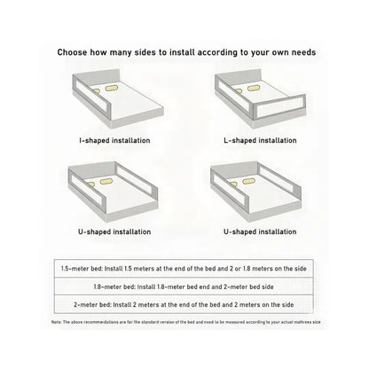 Bubby & Maa Baby Safety Bed Fence – Adjustable 110-Level, Gray