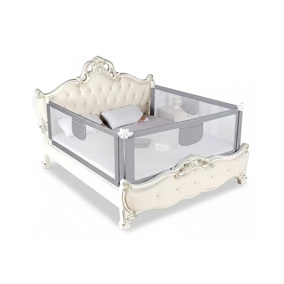 Bubby & Maa Baby Safety Bed Fence – Adjustable 110-Level, Gray