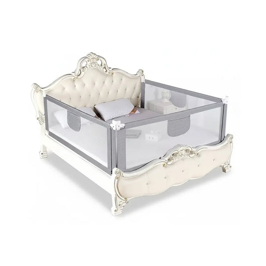 Bubby & Maa Baby Safety Bed Fence – Adjustable 110-Level, Gray