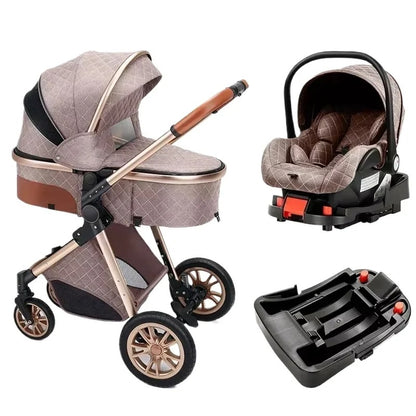 Portable 3in1 Baby Stroller Pram with Car Seat & ISOFIX for Newborns