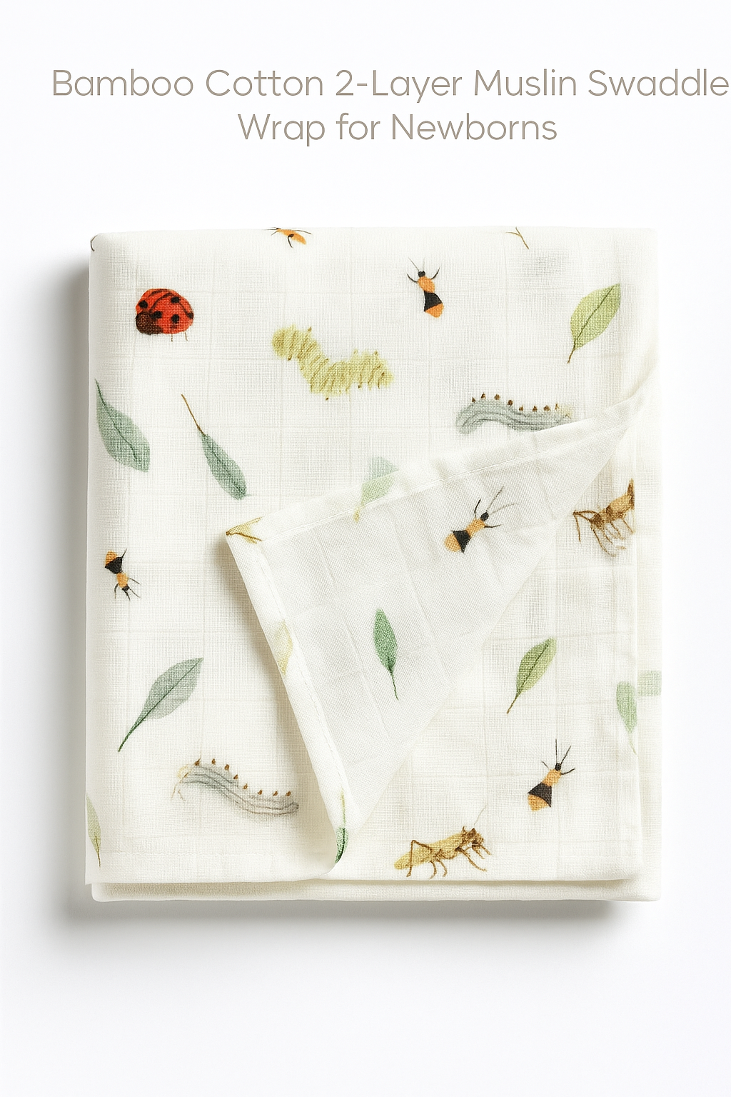 Bamboo Cotton 2-Layer Muslin Swaddle Wrap for Newborns 120x110CM