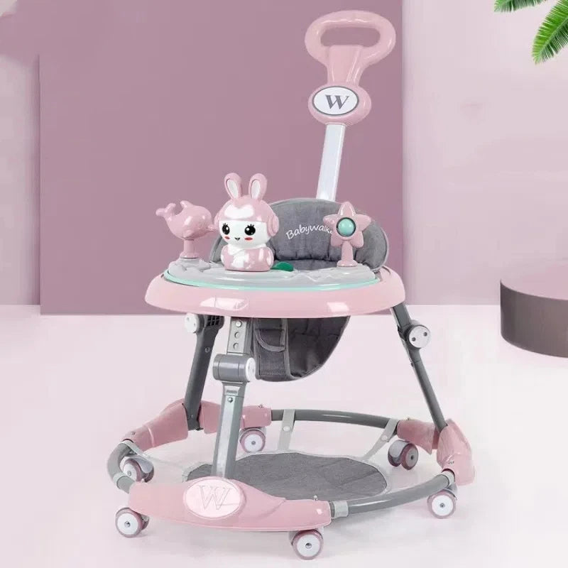 Baby Walker Folding Toddler Blue/ Pink Adjustable Padded Kids Toy Sit to Stand