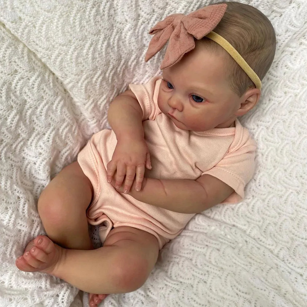 Realistic 45cm Reborn Baby Girl Doll Full Silicone Body & 3D Painted Toy