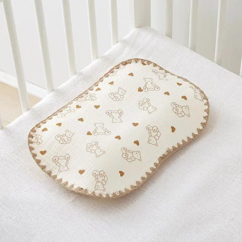 10-Layer Muslin Baby Pillow Newborn Headrest Soft Breathable Flat Cushion