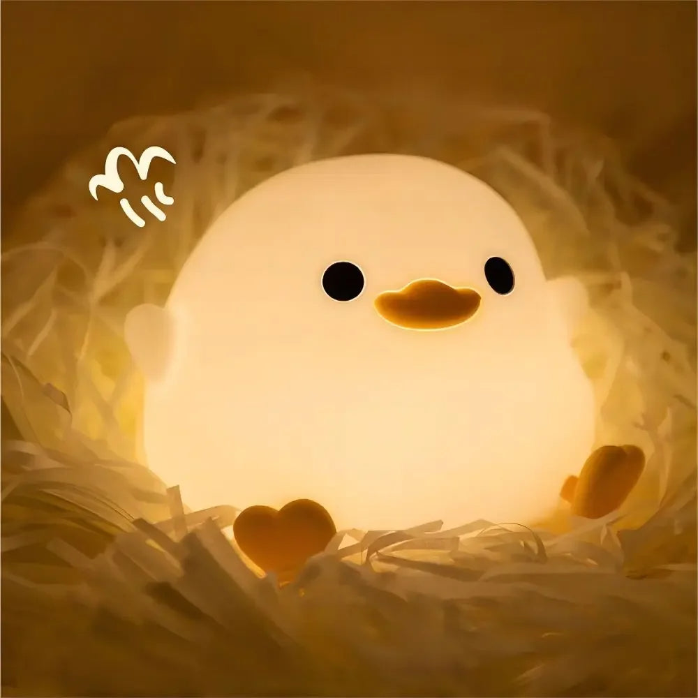 USB Rechargeable Duck LED Night Light for Kids Touch Timer & Dimming Gift