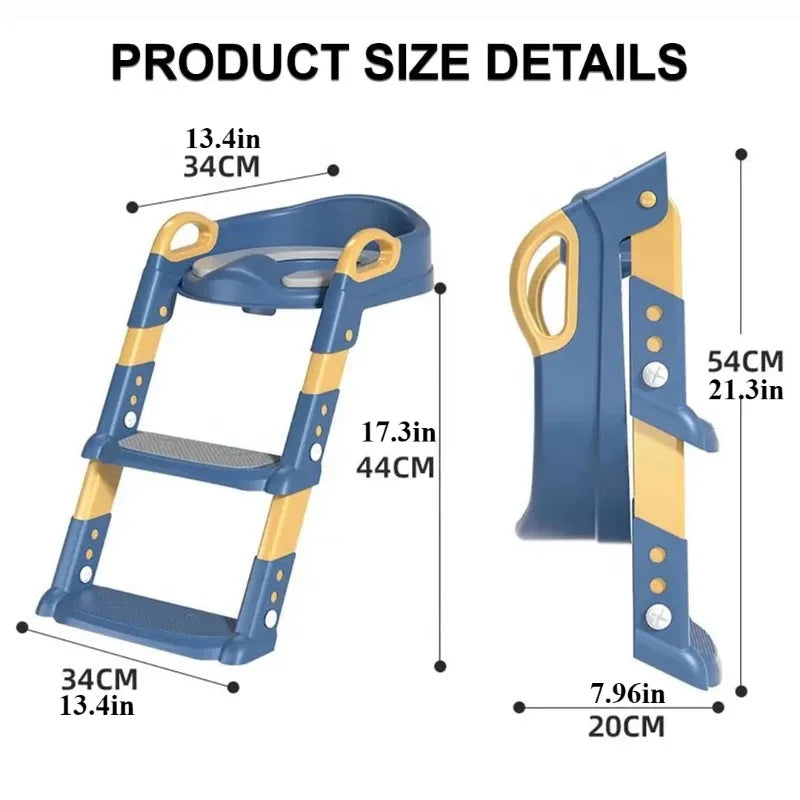 Kids Potty Training Seat Ladder with Soft Cushion for Toddlers Boys Girls