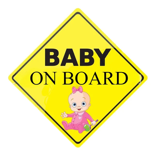 4Pcs Reflective Baby on Board Stickers for Cars, Caution Car Window Bumper Safe