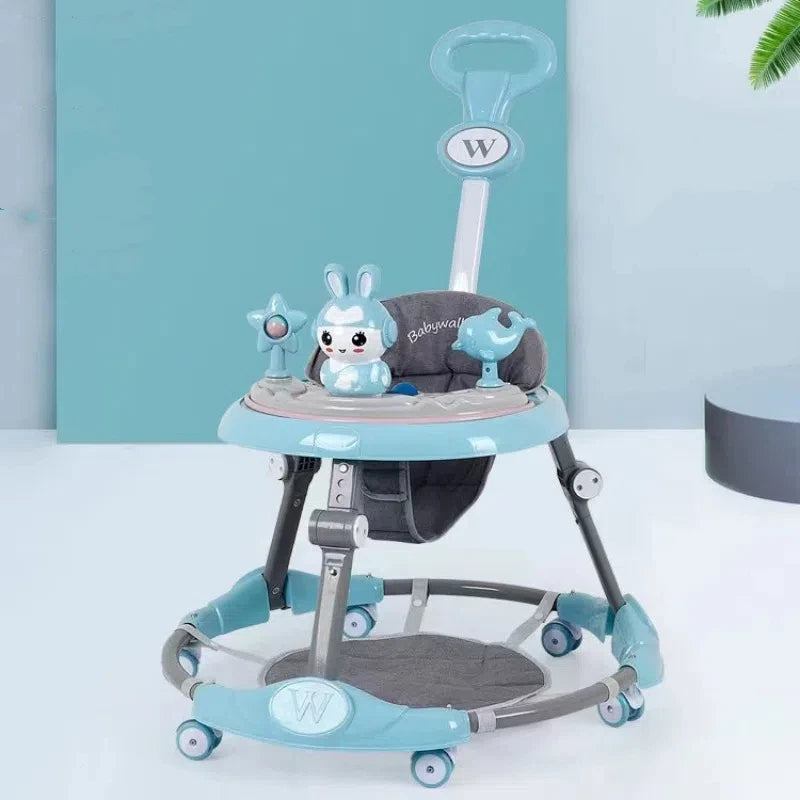 Baby Walker Folding Toddler Blue/ Pink Adjustable Padded Kids Toy Sit to Stand
