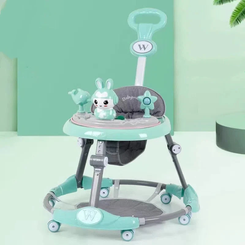 Baby Walker Folding Toddler Blue/ Pink Adjustable Padded Kids Toy Sit to Stand