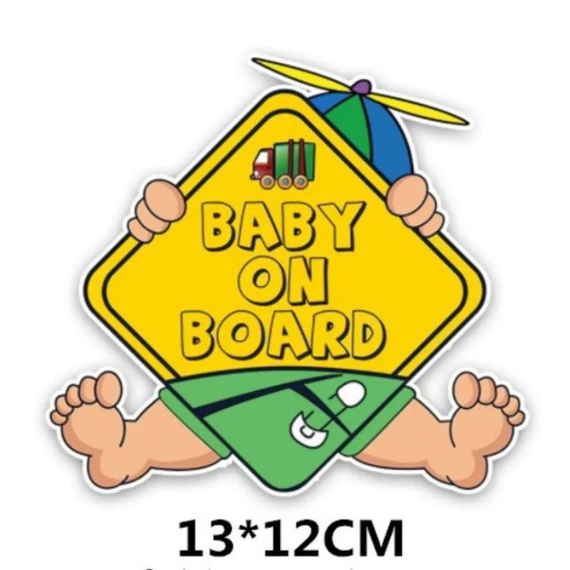4Pcs Reflective Baby on Board Stickers for Cars, Caution Car Window Bumper Safe