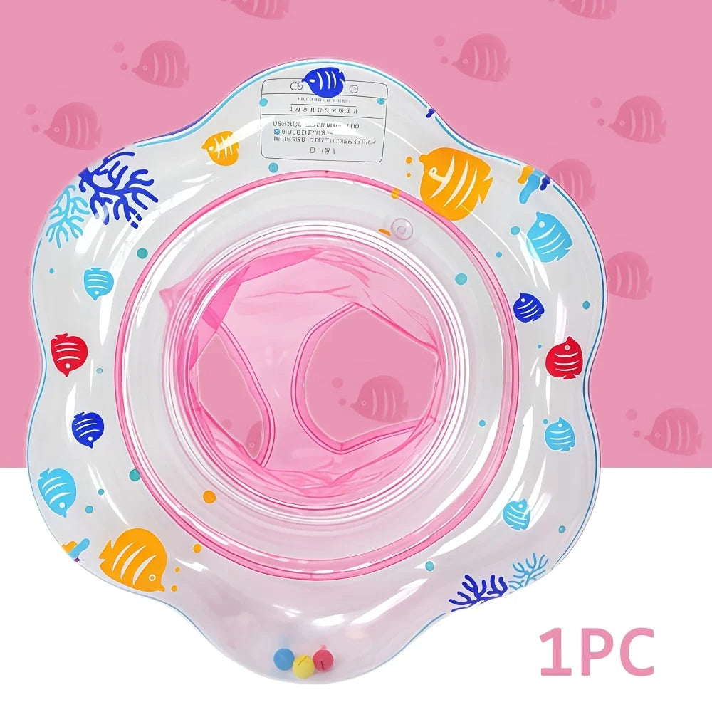 Inflatable Baby Swim Ring With Double Safety Airbags Seat Swimming Trainer