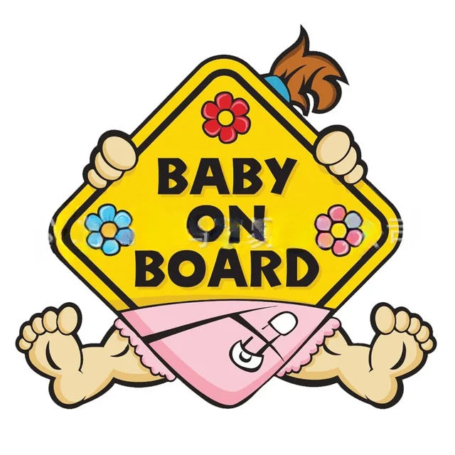 4Pcs Reflective Baby on Board Stickers for Cars, Caution Car Window Bumper Safe