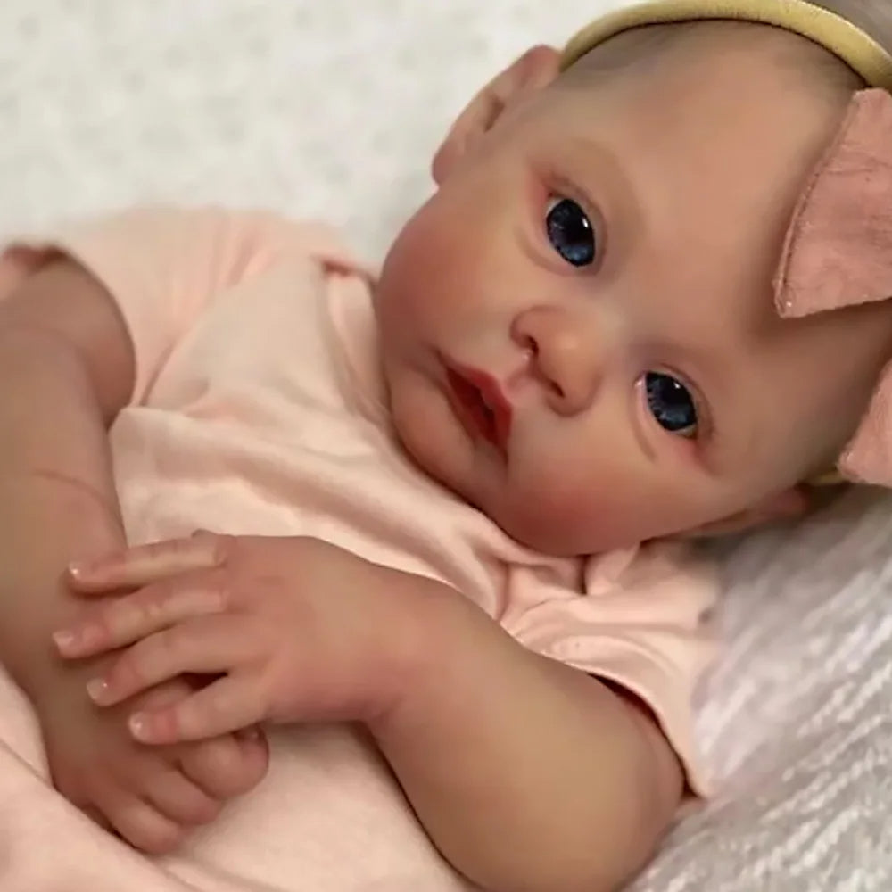 Realistic 45cm Reborn Baby Girl Doll Full Silicone Body & 3D Painted Toy