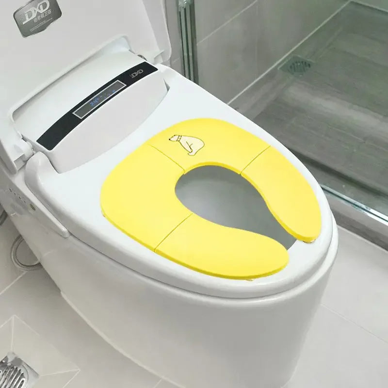 Folding Travel Toilet Seat for Toddlers Non-Slip Fits Round Oval Potty Training