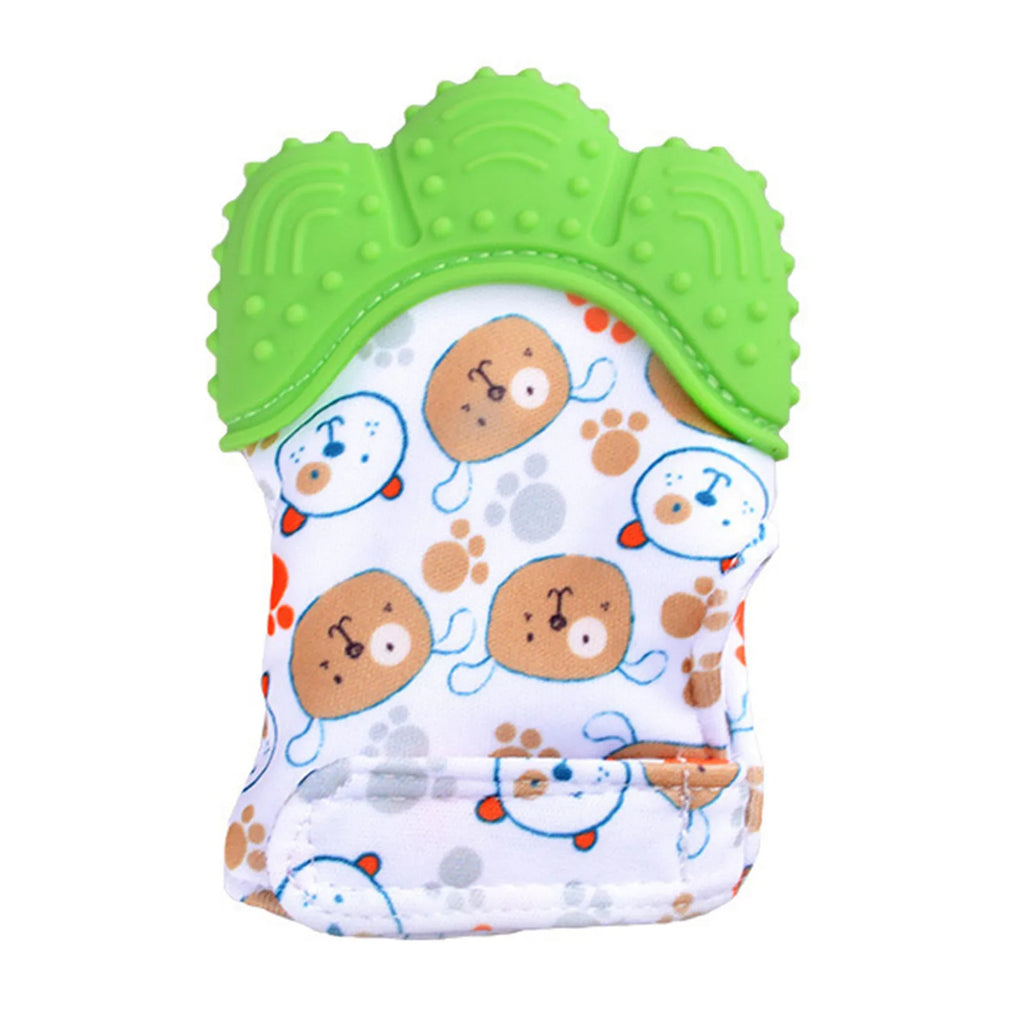 Silicone Baby Teething Mittens Adjustable Cute Designs Crinkle Sound Food-Grade 0–12 Months