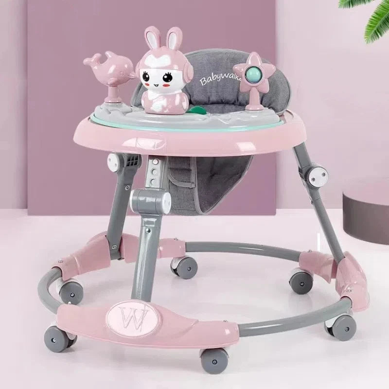 Baby Walker Folding Toddler Blue/ Pink Adjustable Padded Kids Toy Sit to Stand