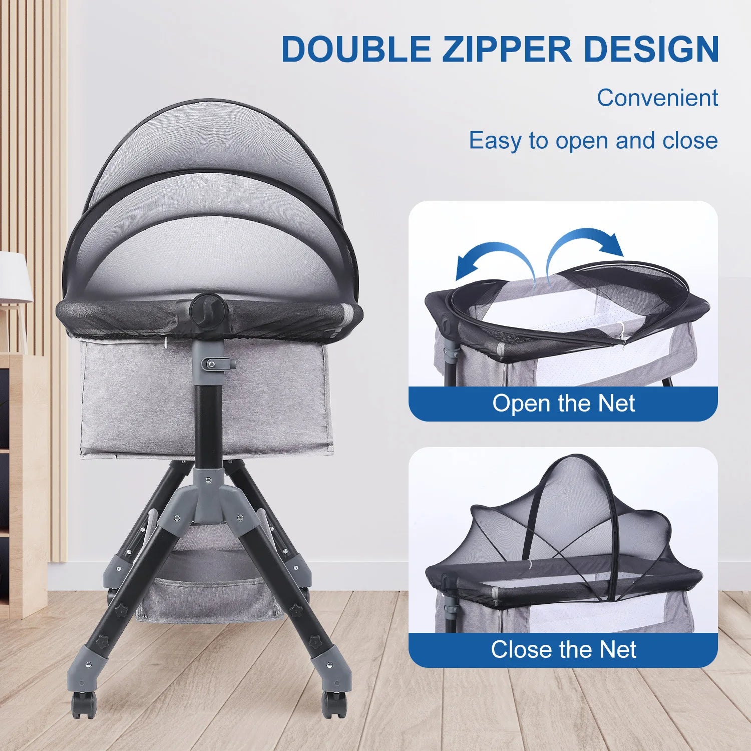 Foldable Mosquito Net Crib Tent Breathable Baby Cover Keeps Cats & Bugs Out