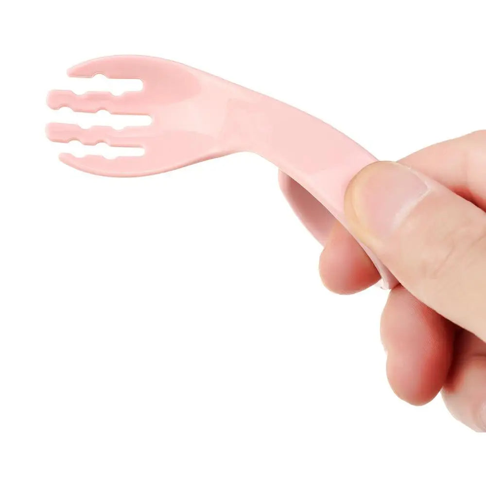 Utensils Solid Color Twist Fork Spoon Suit Baby Infant Training 2Pcs Set