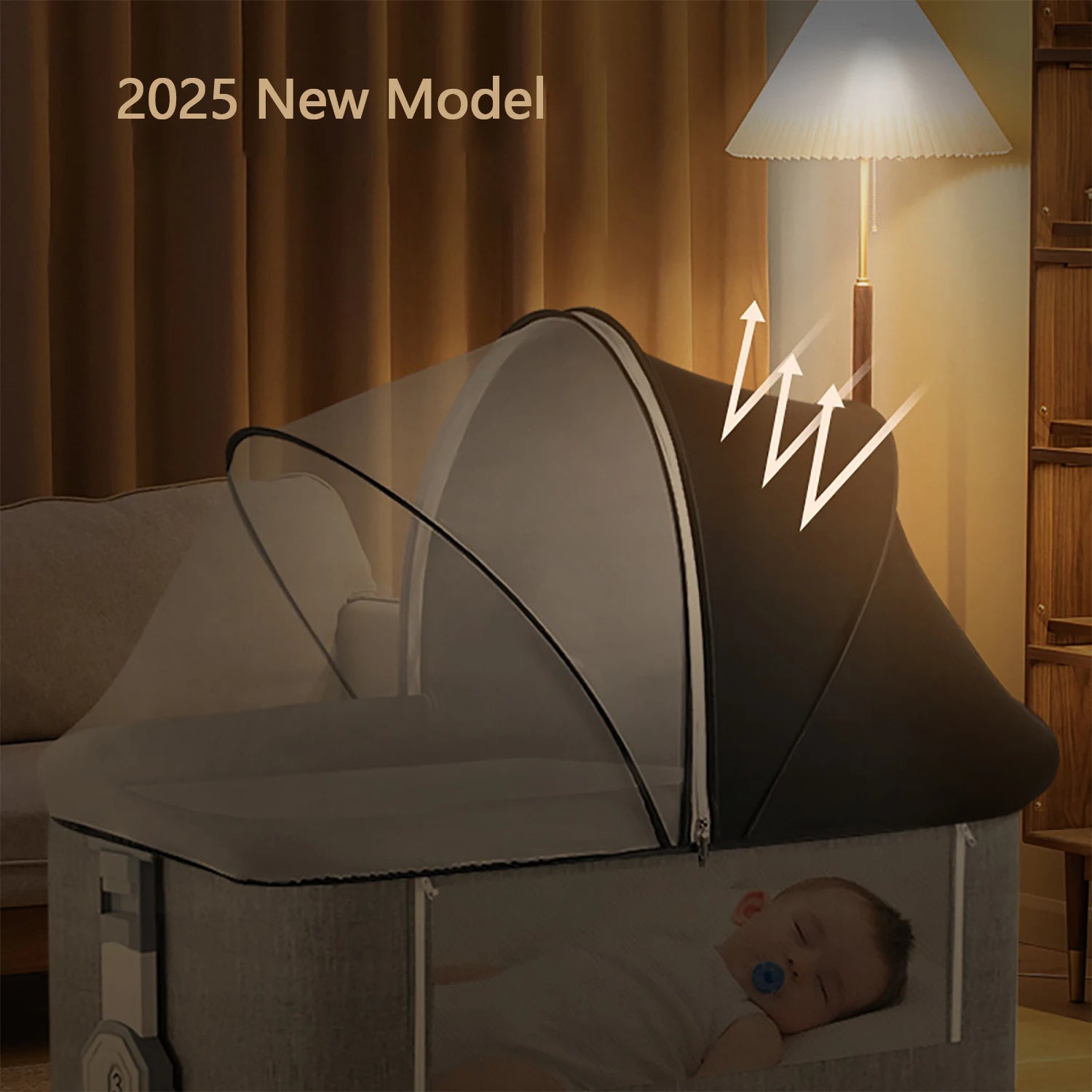 Foldable Mosquito Net Crib Tent Breathable Baby Cover Keeps Cats & Bugs Out