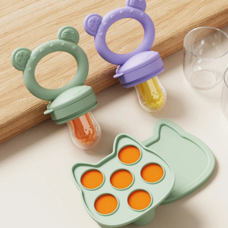 Baby Fruit Food Feeder Silicone Breastmilk Popsicle Molds Fruit Pacifier Feed