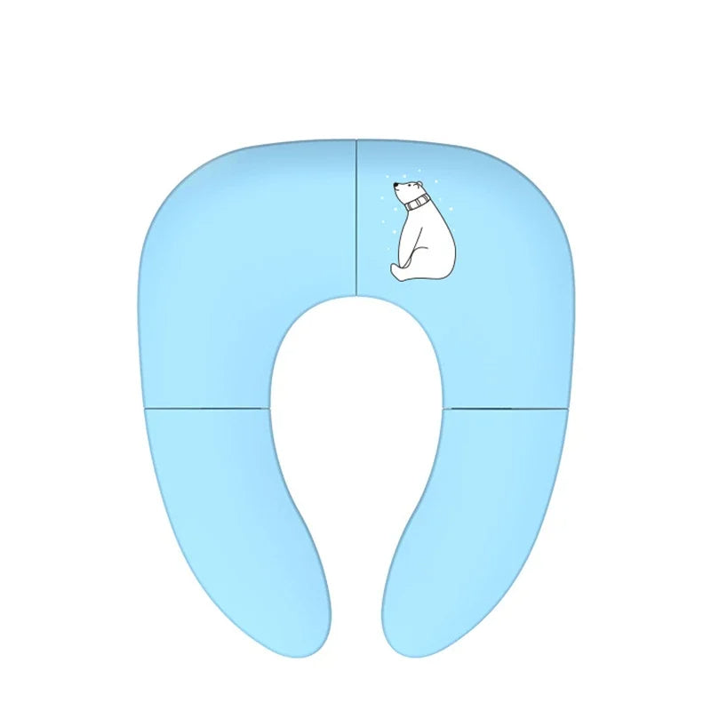 Folding Travel Toilet Seat for Toddlers Non-Slip Fits Round Oval Potty Training