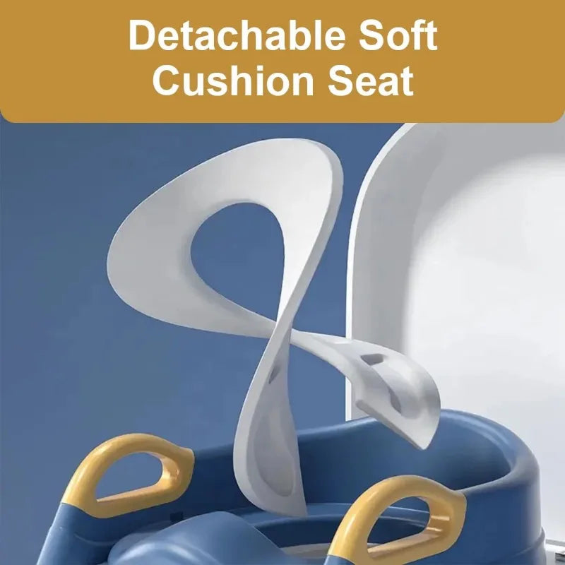 Kids Potty Training Seat Ladder with Soft Cushion for Toddlers Boys Girls