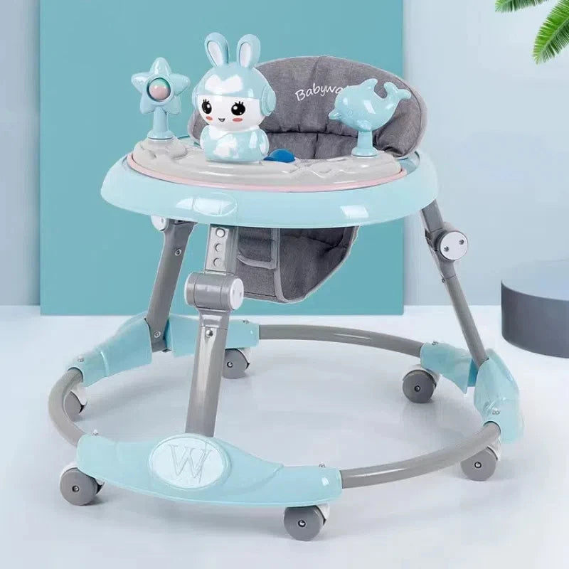 Baby Walker Folding Toddler Blue/ Pink Adjustable Padded Kids Toy Sit to Stand
