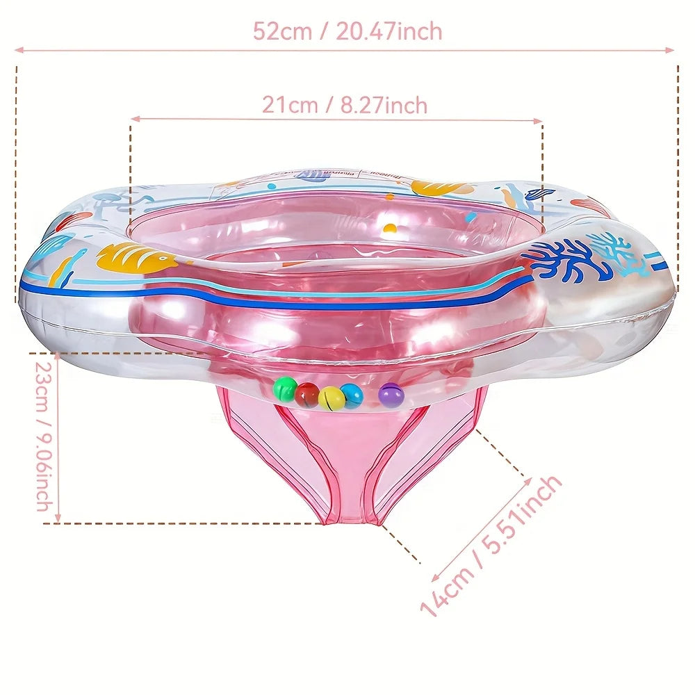 Inflatable Baby Swim Ring With Double Safety Airbags Seat Swimming Trainer