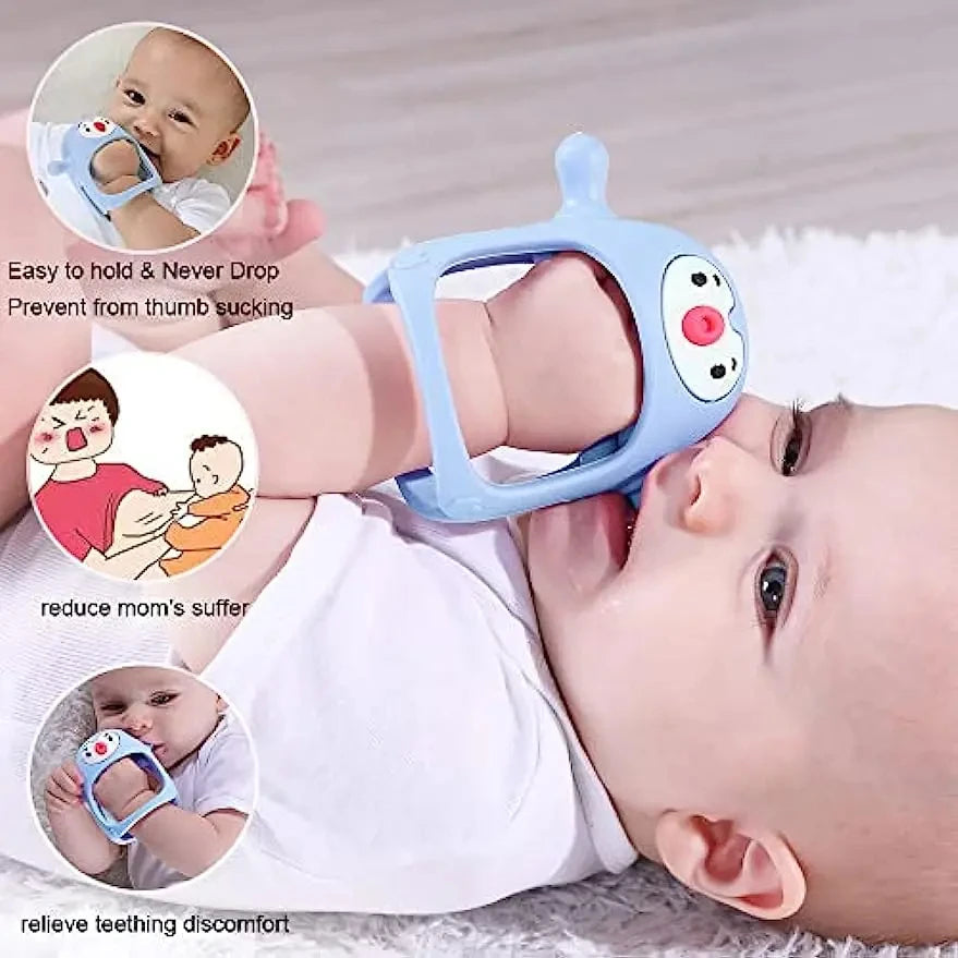 Penguin Buddy Smily Mia Never Drop Silicone Baby Teething Toy for 0-6 months