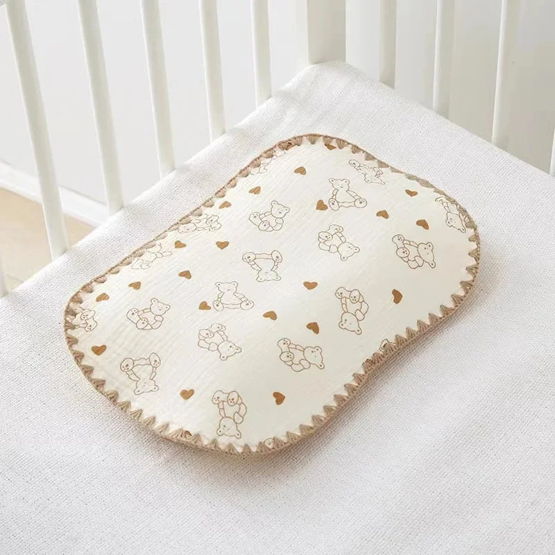 10-Layer Muslin Baby Pillow Newborn Headrest Soft Breathable Flat Cushion