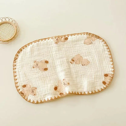 10-Layer Muslin Baby Pillow Newborn Headrest Soft Breathable Flat Cushion