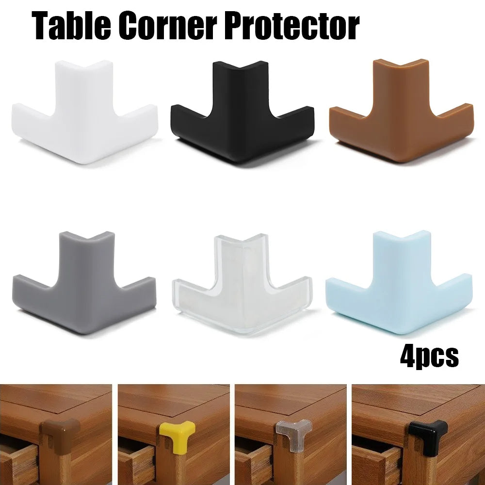 4Pcs Soft Silicone Corner Protectors Baby Safety Guards for Table Desk Edges