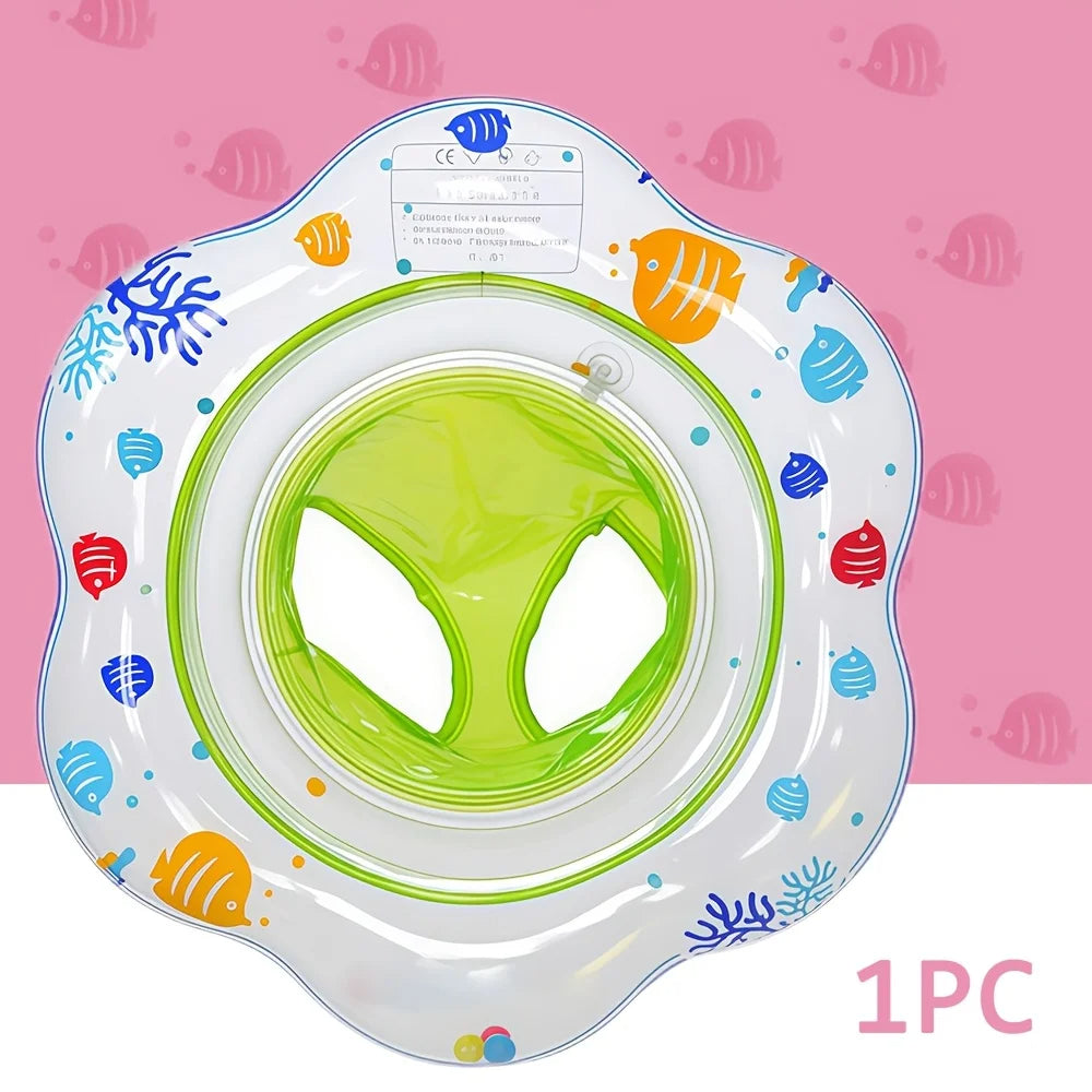 Inflatable Baby Swim Ring With Double Safety Airbags Seat Swimming Trainer