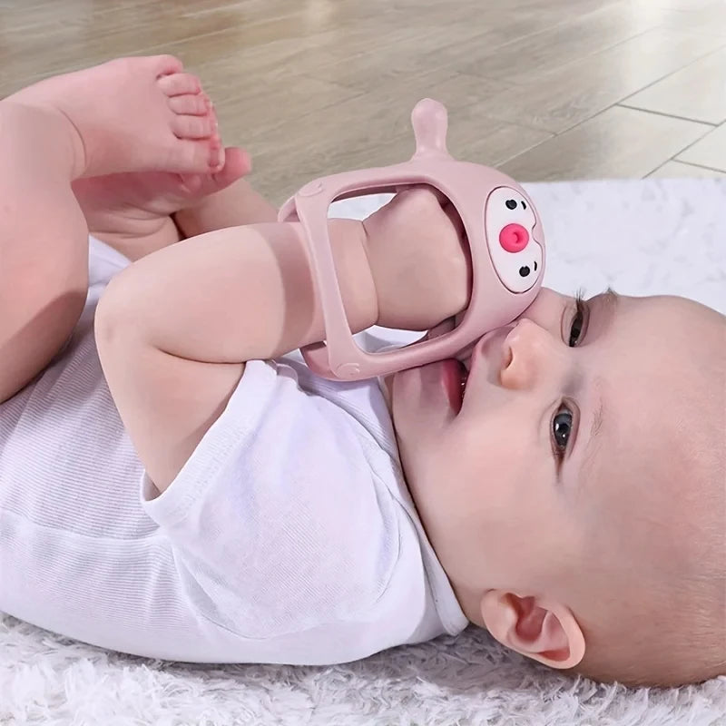 Penguin Buddy Smily Mia Never Drop Silicone Baby Teething Toy for 0-6 months