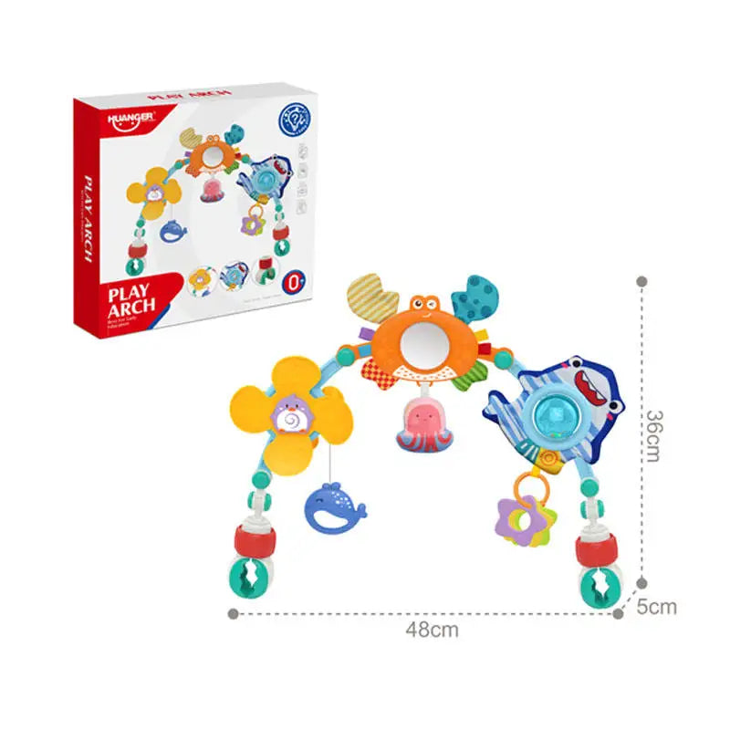 Foldable Sunflower Crib Stroller Arch Clip Baby Hanging Bell Rainbow Toy Gift