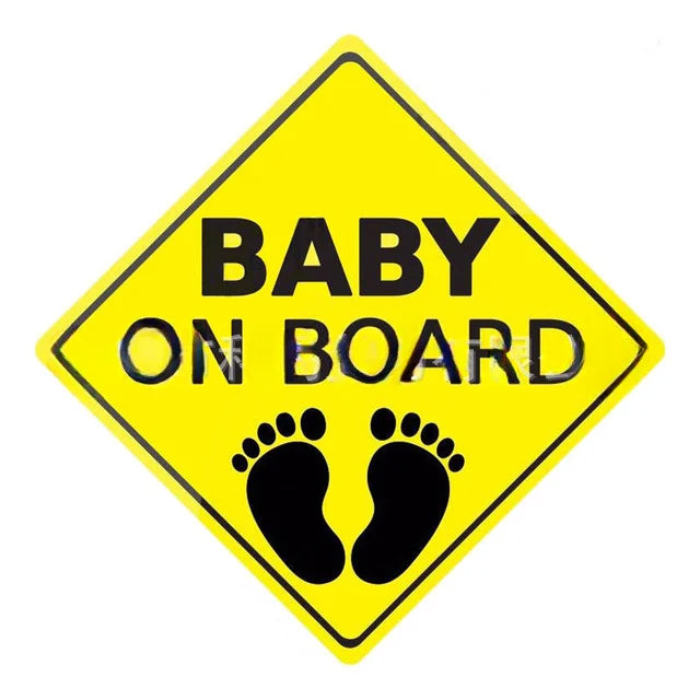 4Pcs Reflective Baby on Board Stickers for Cars, Caution Car Window Bumper Safe