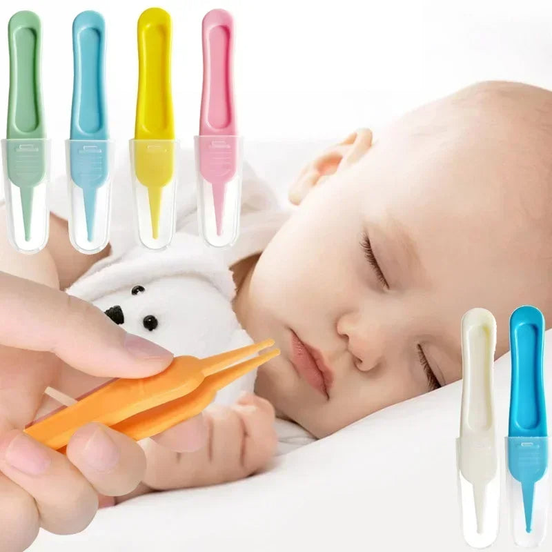 Baby Nasal Tweezers Nose And Ear Cleaner Plastic Pincet Clip Safety Cleaning